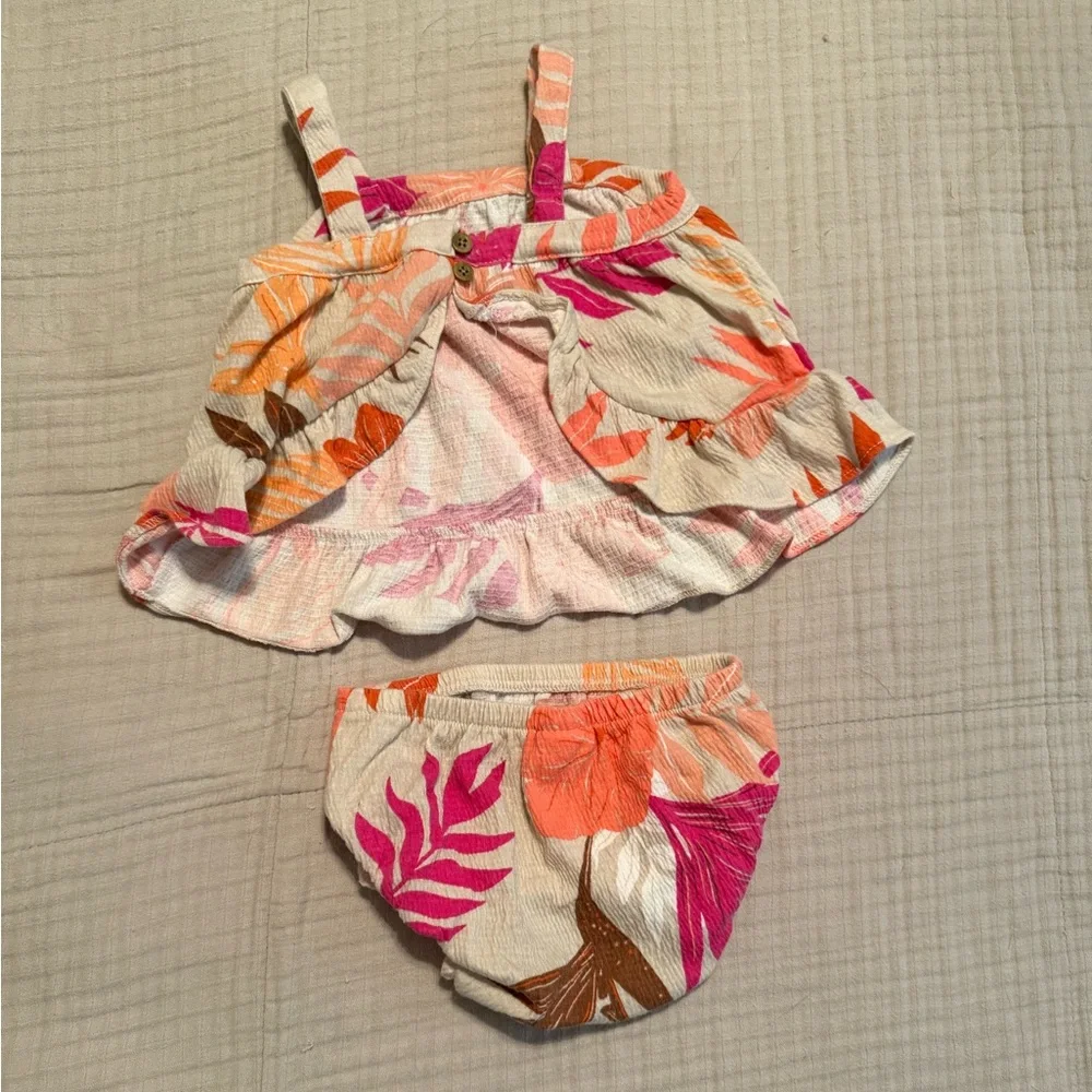 Carter's Floral Diaper Cover Set - Pink and Orange